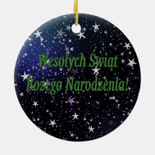 Wesołych Świąt…! Frohe Weihnachten im polnischen Keramikornament (Hinten)