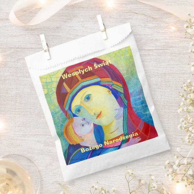 Wesołych Świąt Frohe Weihnachtsgeschenk Polnisch Geschenktütchen (Ausgeschnitten)