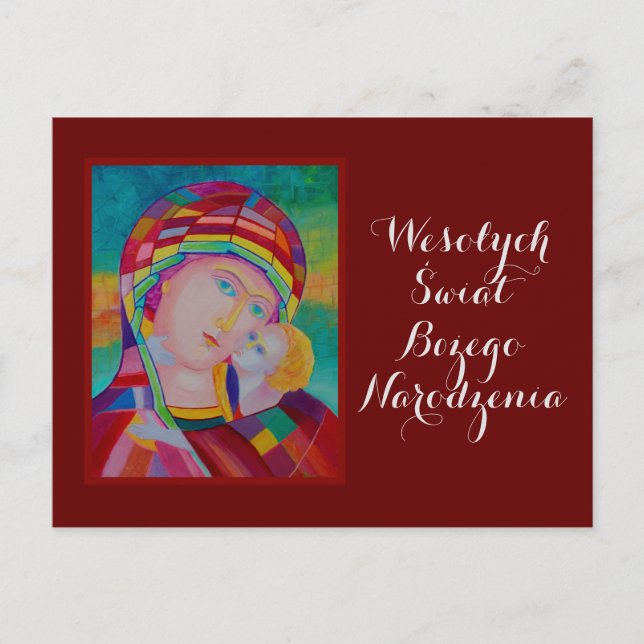 Wesołych Świąt Frohe Weihnachtskarte auf Polnisch Postkarte (Vorderseite)