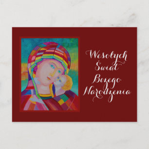 Wesołych Świąt Joyeuse carte de Noël en polonais