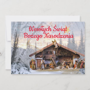 Wesołych świąt Katholische Weihnachtskarte auf Pol Ankündigung