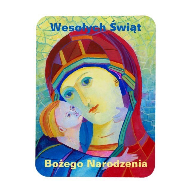 Wesołych Świąt Merry Christmas Gift Polish Magnet (Vertikal)