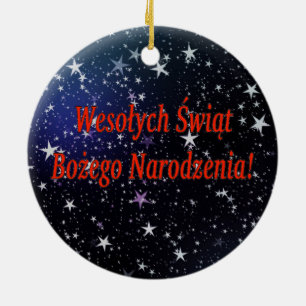 Wesołych Świąt ...! Merry Christmas in Polish rf Keramik Ornament