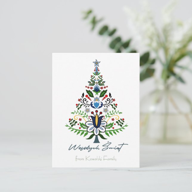 Wesolych Swiat - phantastischer Kaschubischer Weih Postkarte (Stehend Vorderseite)