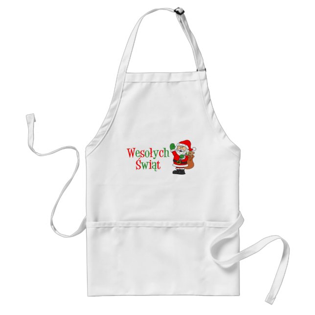 Wesolych Swiat Polish Christmas Adult Apron Schürze (Vorne)
