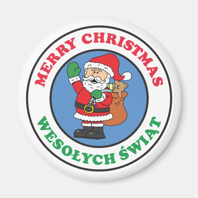 Wesolych Swiat Polish Christmas Santa Magnet (Vorne)