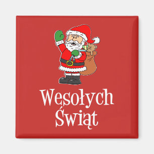 Wesolych Swiat Polish Christmas Santa Magnet