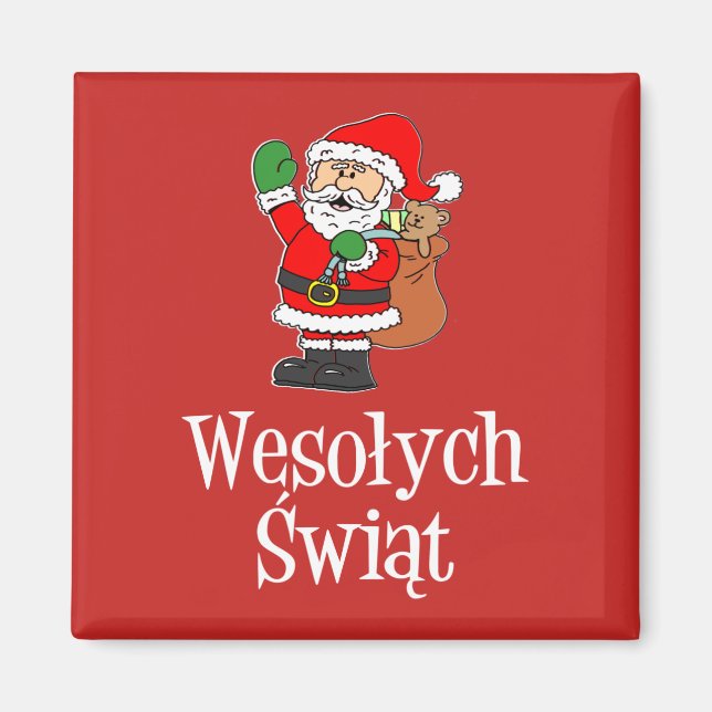 Wesolych Swiat Polish Christmas Santa Magnet (Vorne)