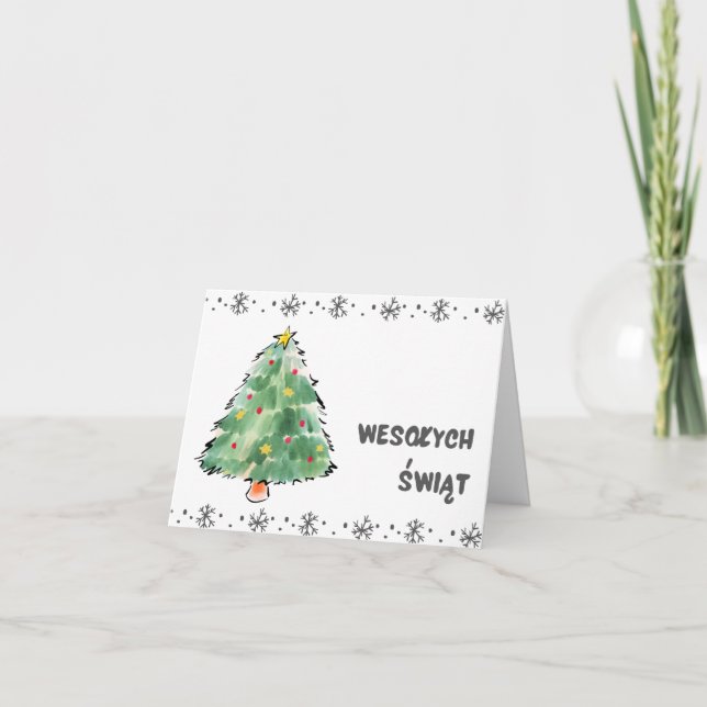 Wesołych Świąt Polnisches Weihnachtsfest Karte (Vorderseite)