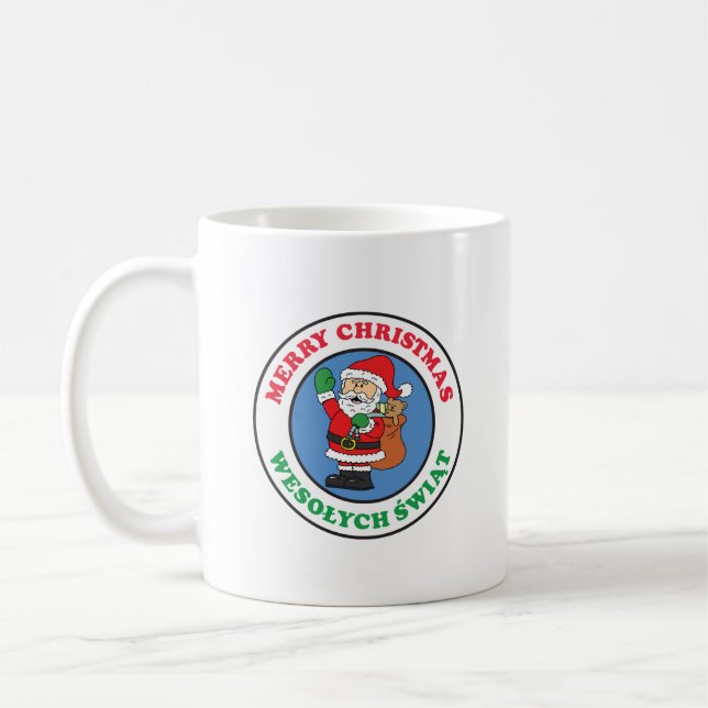 Wesolych Swiat Polonais Noël Père Noël Coffee Mug (Gauche)