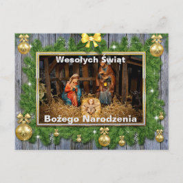 Wesołych świąt Religiöse Weihnachtskarte auf Polni Postkarte