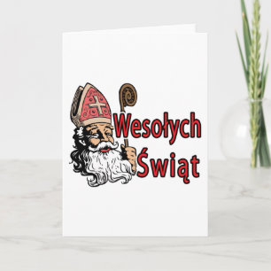 Wesolych Swiat Sankt Nikolaus Feiertagskarte