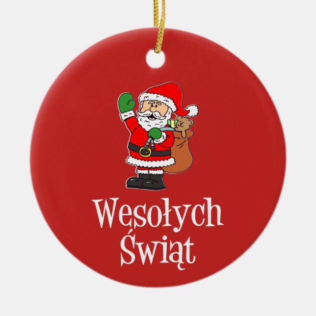 Wesolych Swiat Santa Ornament (Vorne)