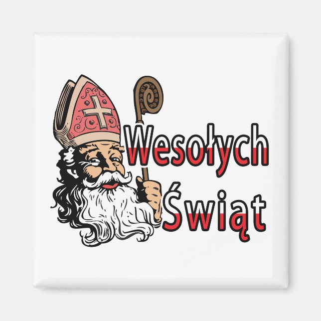 Wesolych Swiat St. Nicholas Magnet (Vorne)