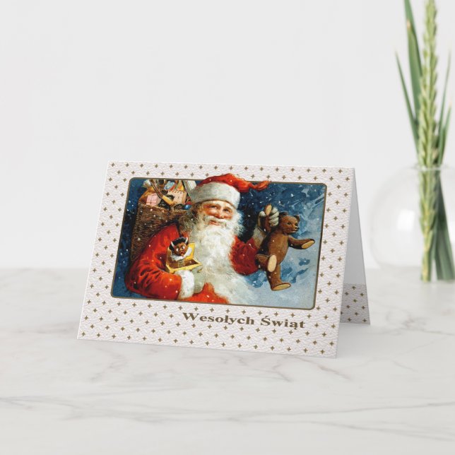 Wesołych Świąt. Weihnachtskarte auf Polnisch Feiertagskarte (Vorderseite)
