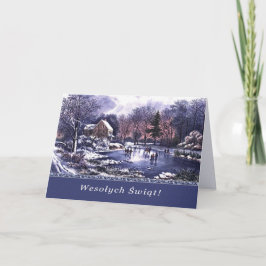 Wesołych Świąt. Weihnachtskarte auf Polnisch Feiertagskarte