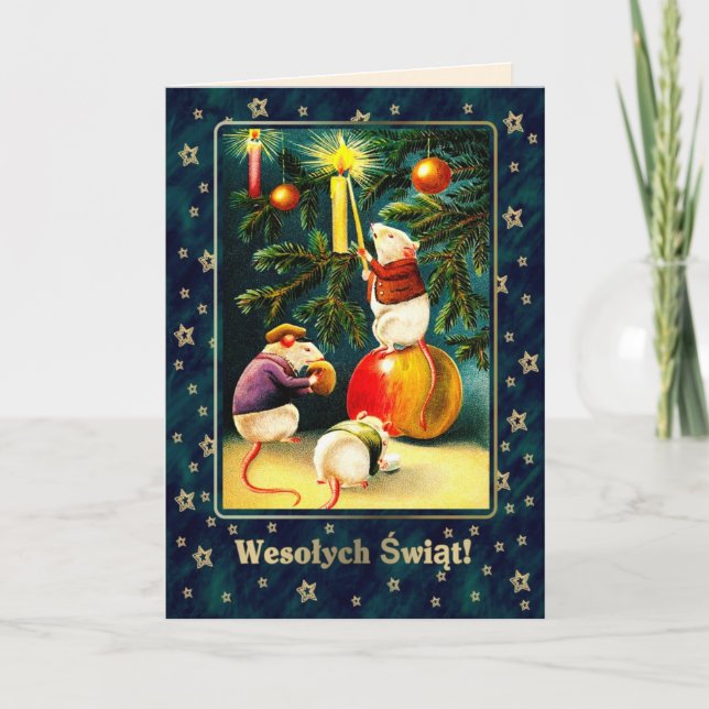 Wesołych Świąt. Weihnachtskarten in Polnisch Feiertagskarte (Vorderseite)