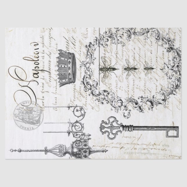 Wespe-Skript Decoupage Seidenpapier (Vorderseite)