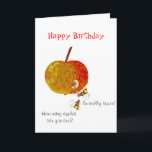 Wespen, die Apfelwein, kundenspezifische Karte<br><div class="desc">Zwei Wespen,  die von einem Apfel tipsy erhalten. Eins ist wirklich buzzin und das andere sieht Doppeltes. Addieren Sie Text nach innen.</div>