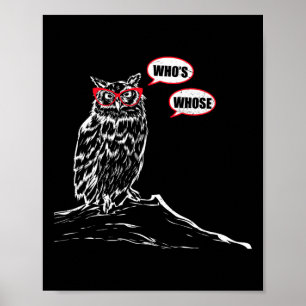 Wessen Grammatik-Eule Lustiger Grammatik-Nerd Sark Poster