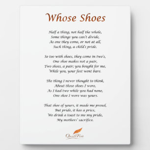 Wessen Schuhe Gedicht Fotoplatte