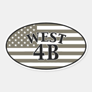 West 4B Ovaler Aufkleber