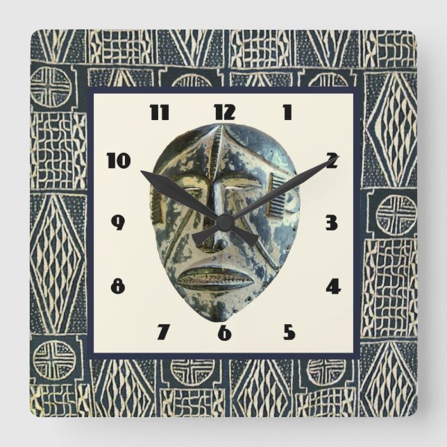 West Africa Quadratische Wanduhr (Vorderseite)