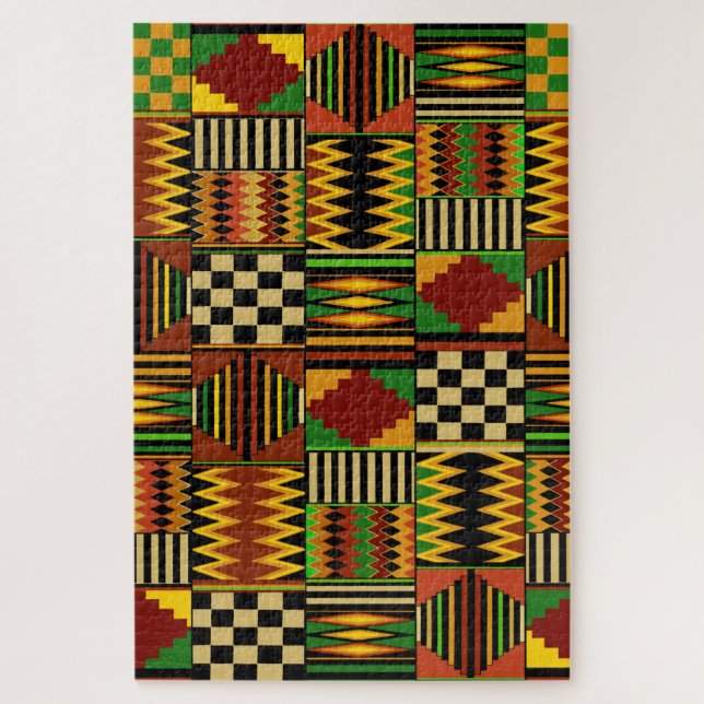 West African Royal Kente Cloth Puzzle Design (Vertikal)