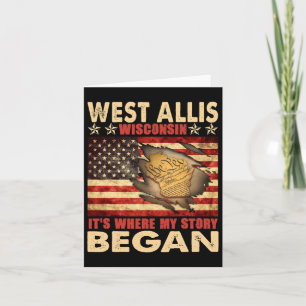 West Allis Wisconsin USA Flag 4. Juli Karte