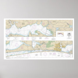 West Bay bis Santa Rosa Wasserkarte 11385 Poster