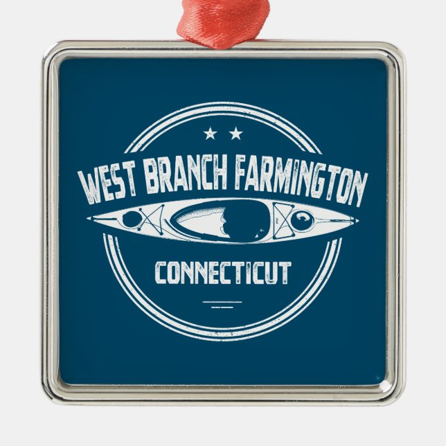 West Branch Farmington River Connecticut Kayaking Ornament Aus Metall (Vorne)