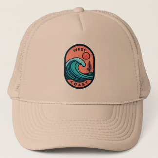 West Coast Adventure Trucker Hat - Retro Surf Truckerkappe