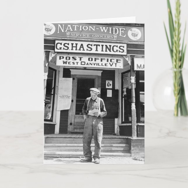 West Danville, VT, Post, 1940er Karte (Vorderseite)