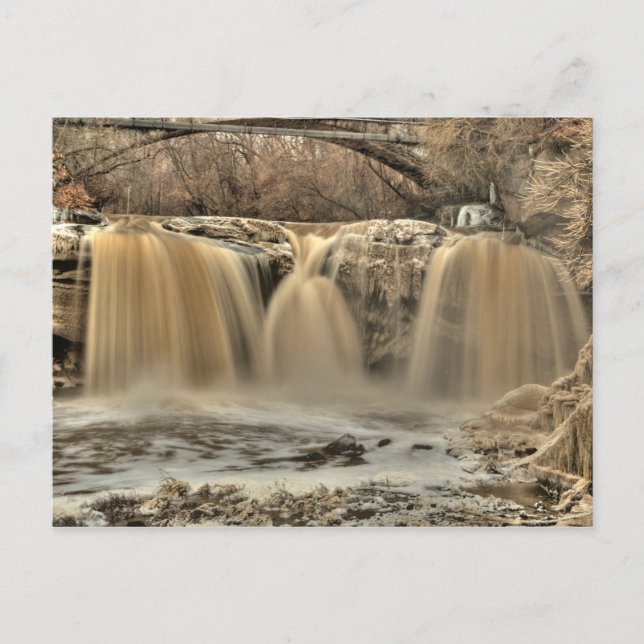 West Falls of the Black River, Elyria, Ohio Postkarte (Vorderseite)