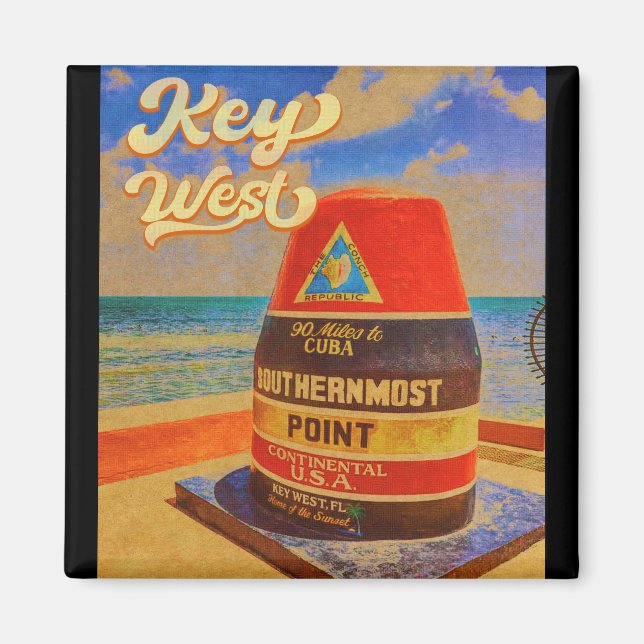 West Florida Sunset Vacation Souvenirs Vintag Magnet (Vorne)