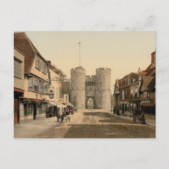 West Gate, Canterbury, Kent, England Postkarte (Vorderseite)