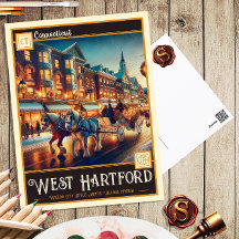 West Hartford, Connecticut | Vintage Postkarte