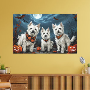West Highland Halloween Spooky Leinwanddruck