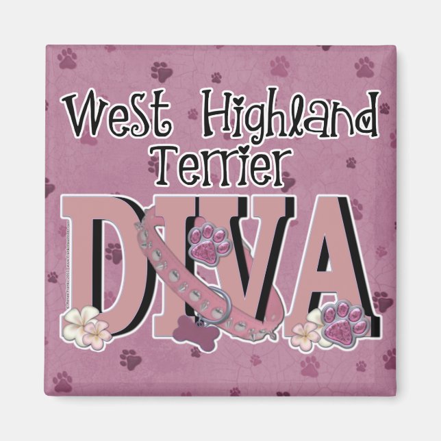 West Highland Terrier DIVA Magnet (Vorne)