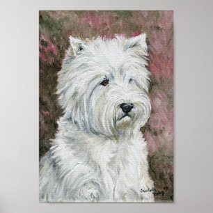 "West Highland Terrier" Dog Art Canvas Print Poster