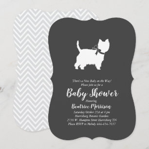 West Highland Terrier Dog Baby Dusche Westie Einladung