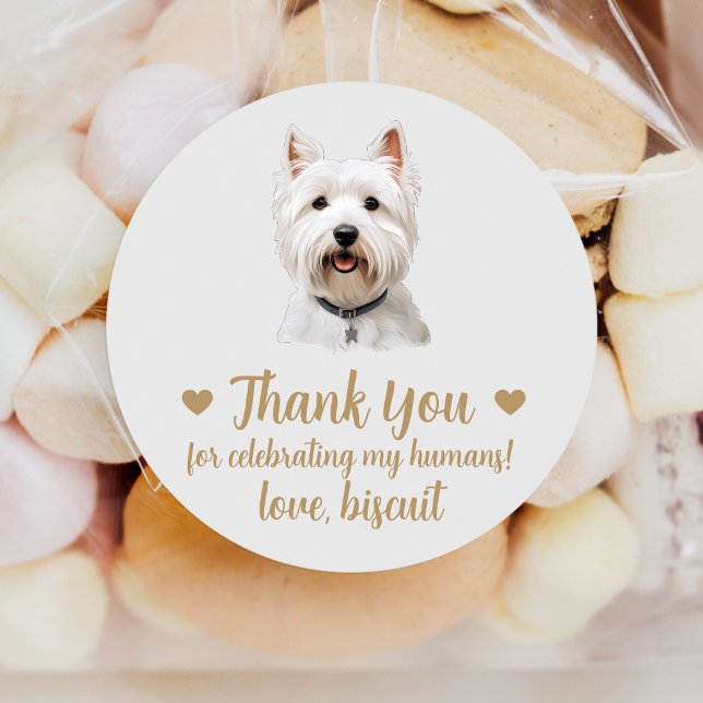West Highland Terrier Dog Gastgeschenk Hochzeit St Runder Aufkleber (Von Creator hochgeladen)