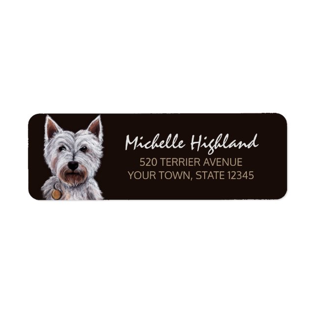 West Highland Terrier Dog Pastel Illustration (Vorne)
