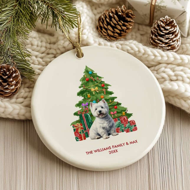 West Highland Terrier Dog Personalisiert Weihnacht Keramik Ornament (Von Creator hochgeladen)