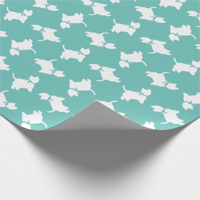 West Highland Terrier Dog Puppy Westie Geschenkpapier (Ecke)
