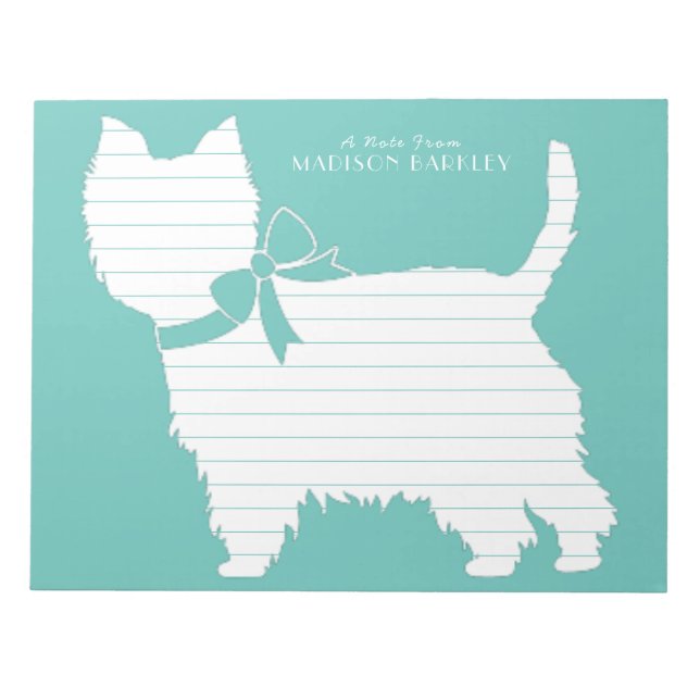 West Highland Terrier Dog Puppy Westie Notizblock (Vorderseite)