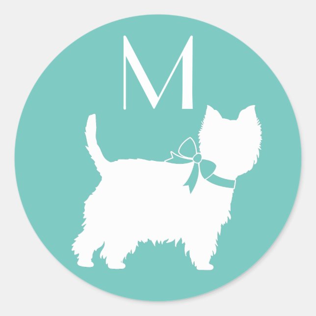 West Highland Terrier Dog Puppy Westie Runder Aufkleber (Vorderseite)