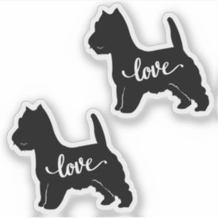West Highland Terrier Dog Rasse Liebe x2 Vinyl Aufkleber