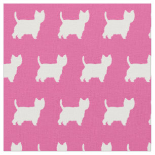 West Highland Terrier Dog Silhouette Pet Pink Stoff