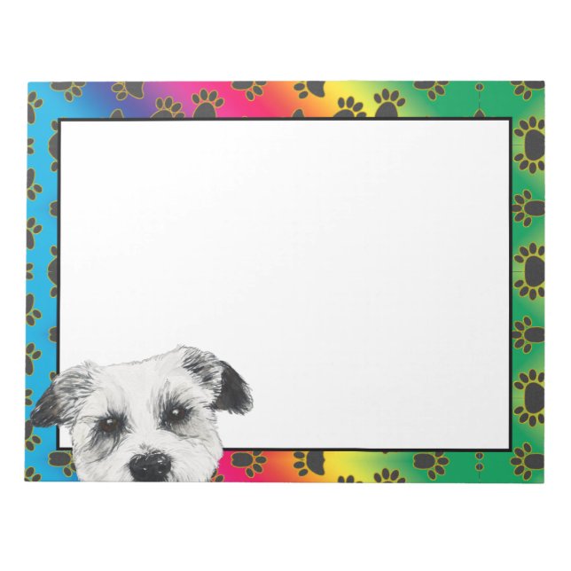 West Highland Terrier farbenfrohe Hundekuchen Must Notizblock (Vorderseite)